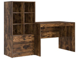 Desk with Drawer with Shelf with Storage 2 pcs Smoked Oak 3337357