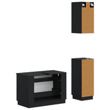 3 Piece Bathroom Cabinet Set HOORN Black Engineered Wood 3417793