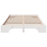 Bed Frame White 140 x 190 cm Solid Pine Wood 872867