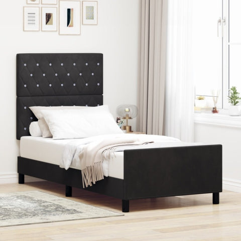 ZNTS Bed Frame Black 90x190 cm Velvet 3344845