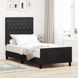 ZNTS Bed Frame Black 90x200 cm Velvet 3344851
