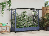 Raised Bed with Trellis and Roof Grey 169 x 40 x 129 cm PP 3423098