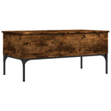 Coffee Table Smoked Oak 100x50x45 cm Engineered Wood and Metal 845413