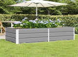 Planter Light Grey 160 x 80 x 45 cm Steel 42018140