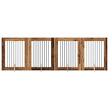 Dog Gate with Stands 4 pcs Old Wood 80 x 100 cm Engineered Wood 892047
