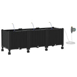 Garden Planter with Irrigation&Wheels 3 pcs Black PP 3423082