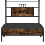 Bed Frame without Mattress Smoked Oak 90x190 cm Single Engineered Wood 4106882