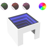 Bedside Table with Infinity LED White 40x40x30 cm 3284070