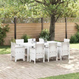 Garden Dining Set 9 pcs White Polypropylene 3378582