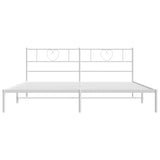Metal Bed Frame without Mattress with Headboard White 200x200cm 355519