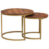 Nesting Coffee Tables 2 pcs Solid Mango Wood and Steel 4104645