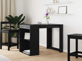 Bar Table Black Oak 102 x 70 x 103.5 cm Engineered Wood 3423343