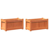 Garden Planters 2 pcs Wax Brown Solid Wood Pine 837444
