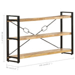 3-Tier Bookcase 140x30x80 cm Solid Mango Wood 320620