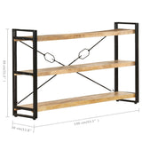 3-Tier Bookcase 140x30x80 cm Solid Mango Wood 320620