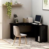 L-Shaped Corner Desk High Gloss Black 120x140x75 cm Engineered Wood 800754