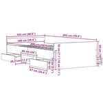 Bed Frame with Headboard Black oak 100 x 200 cm Engineered wood 3329326