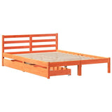 Bed Frame without Mattress Wax Brown 140x200 cm Solid Wood Pine 3301558