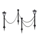 ZNTS Solar Lights 4 pcs with Chain Fence and Poles 277119