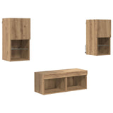 TV Wall Cabinets Wall-mounted 4 pcs Artisan Oak Engineered Wood 3402915