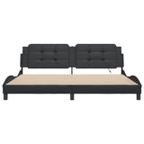 Bed Frame with LED without Mattress "Zadar" Black 200x200 cm 3214131