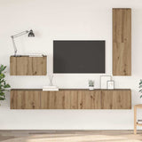 Wall TV Cabinet Wall-mounted 4 pcs Artisan Oak Engineered Wood 3393176