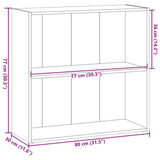 Bookcase Smoked Oak 80x30x77 cm Engineered Wood 857926