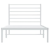Metal Bed Frame without Mattress with Headboard White 75x190cm 352358