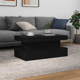 Coffee Table with LED Lights Black Oak 90x50x40 cm 862256