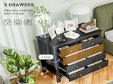 Elegant Chest of Five Drawers - Black T3398P344766