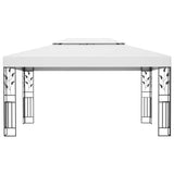 Gazebo with Double Roof&LED String Lights 3x4 m White 3070298