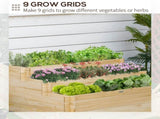 117cm x 100cm x 54cm 3 Tier Raised Garden Bed 376L Fir Wood Elevated Planter Flower Box with 9 Grow T3398P322129