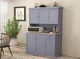 180cm Freestanding Kitchen Cabinet, Modern Storage Cupboard with Open Countertop, Drawer and 6 T3398P378045