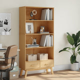 Bookcase 4-Tier OLDEN Brown Solid Wood Pine 358612