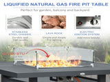 6-Piece Aluminium Garden Furniture Set with Fire Pit Table, Outdoor Dining Sofa Set with Cushions, T3398P323859