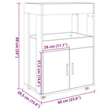 Bar Cart Grey Sonoma 60x39.5x89 cm Engineered Wood 848274