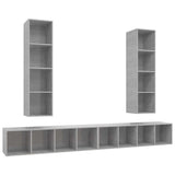 Wall-mounted TV Cabinets 4 pcs Concrete Grey Engineered Wood 3079893