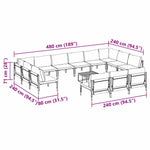 Garden Sofa Set Anthracite Steel 3379023