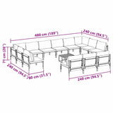 Garden Sofa Set Anthracite Steel 3379023