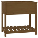 Planter with Shelf Honey Brown 82.5x54x81 cm Solid Wood Pine 823783