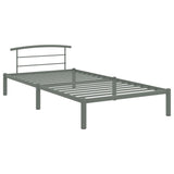 284663 Bed Frame without Mattress Grey Metal 100x200 cm