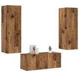 Wall Mounted TV cabinets 3 pcs Old Wood Engineered Wood 3328963