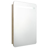 326507 LED Bathroom Mirror Cabinet Oak 60x11x80 cm