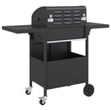 Gas BBQ Grill with 4 Burners Black Powder-coated Steel 367584
