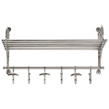 Luggage Rack with Coat Hangers Wall Mounted Aluminium 357832
