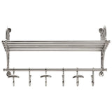 Luggage Rack with Coat Hangers Wall Mounted Aluminium 357832
