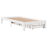 Bed Frame with Drawers without Mattress White 75x190 cm Small Single 3301933