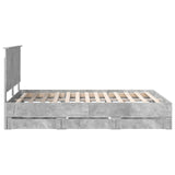 Bed Frame with Drawer Concrete Grey 140 x 190 cm Engineer Wood 3411120