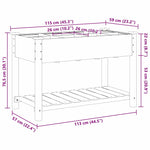 Garden Planter Beige 115 x 59 x 76.5 cm Solid fir wood 42006580