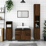 Bathroom Cabinet Brown Oak 80x33x60 cm Engineered Wood 831659